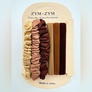 Neutral Assortment of Six Hair Ties Brown New